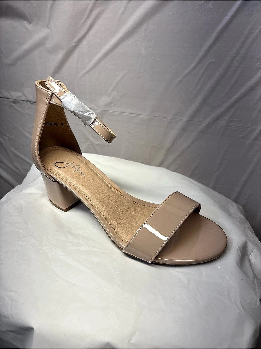 J. Adams Daisy Patent Block Heel Sandals Brown US 6